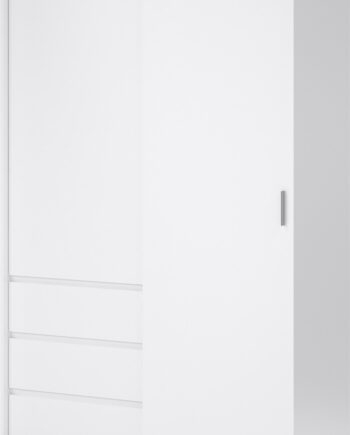 Garderobeskab Vesterholm Naia H200xb118xd60 Cm Hvid Højglans  Skydedørhængseldør    Skuffer  Fsc