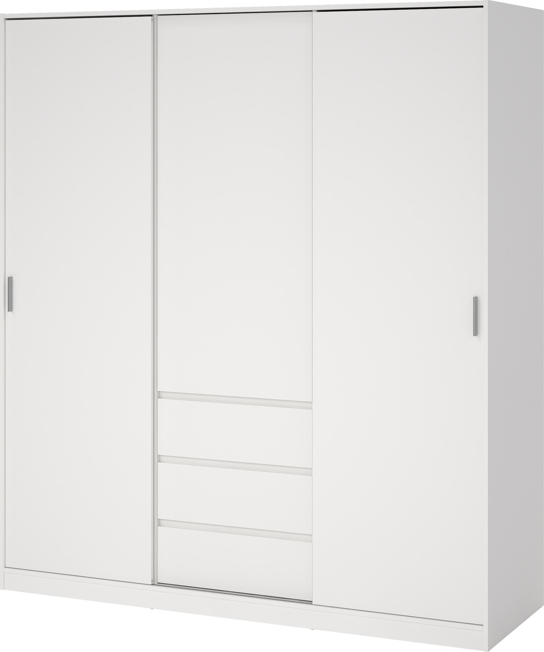 Garderobeskab Vesterholm Naia Skydedøre Hængslet Dør Skuffer H200xb177xd60 Cm Hvid Fsc