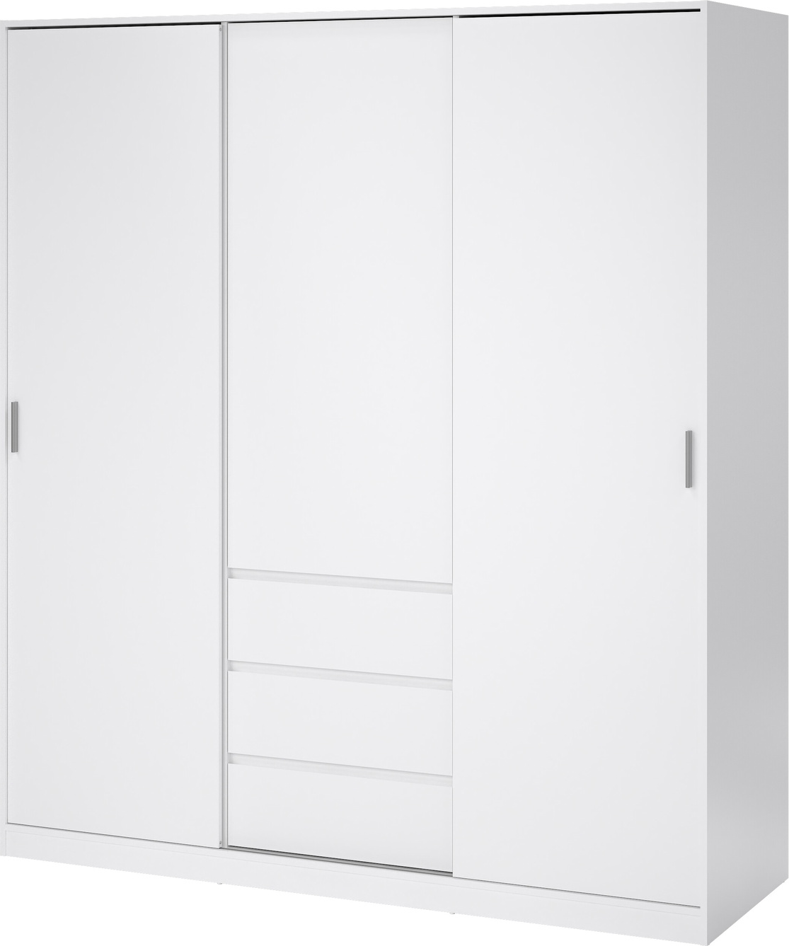 Garderobeskab Vesterholm Naia -dørs Hvid Højglans Skuffer H200ã B177ã D60 Cm