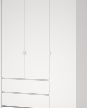 Garderobeskab Vesterholm Next  -dørs  -skuffer H202ã B148 6ã D58   Cm Hvid Fsc
