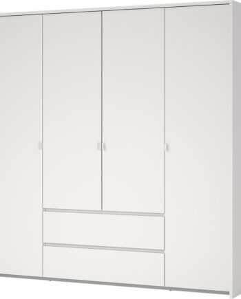 Garderobeskab Vesterholm Next  -dørs  -skuffers Hvid B197   H202   D58 Cm