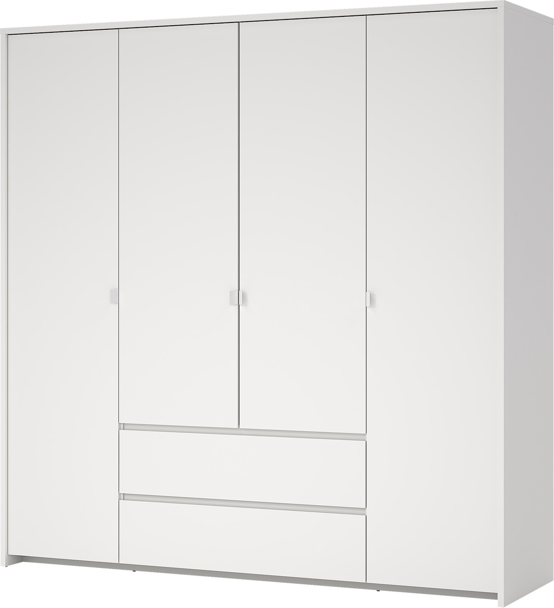 Garderobeskab Vesterholm Next  -dørs  -skuffers Hvid B197   H202   D58 Cm