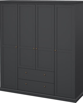 Garderobeskab Vesterholm Nora  -dørs  -skuffer Matgrå H200ã B181ã D60 Cm Fsc