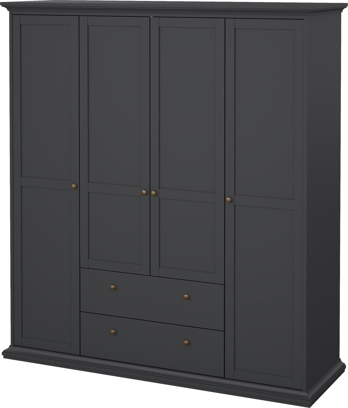 Garderobeskab Vesterholm Nora -dørs -skuffer Matgrå H200ã B181ã D60 Cm Fsc