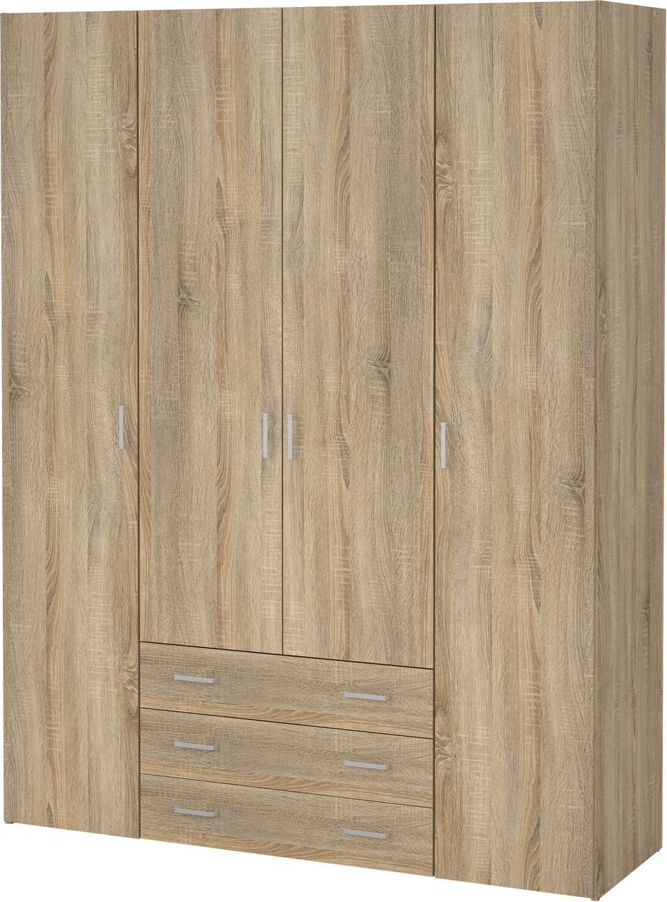 Garderobeskab Vesterholm Space Døre Skuffer Natur Egstruktur H200ã B154ã D49 Cm Fsc-cert