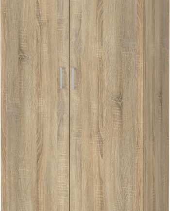 Garderobeskab Vesterholm Space H170xb79xd36 Cm Natur Egestruktur Folie  -dørs Med Skuffe Vægmonteret Fsc
