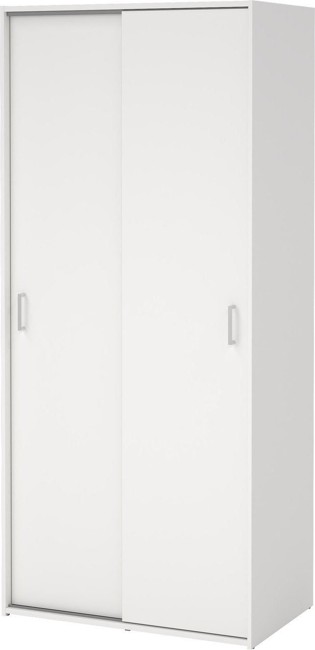 Garderobeskab Vesterholm Space   Skydedøre Hvid  Vægmonteret  Spånplade Fsc H175ã B77 6ã D48 25 Cm
