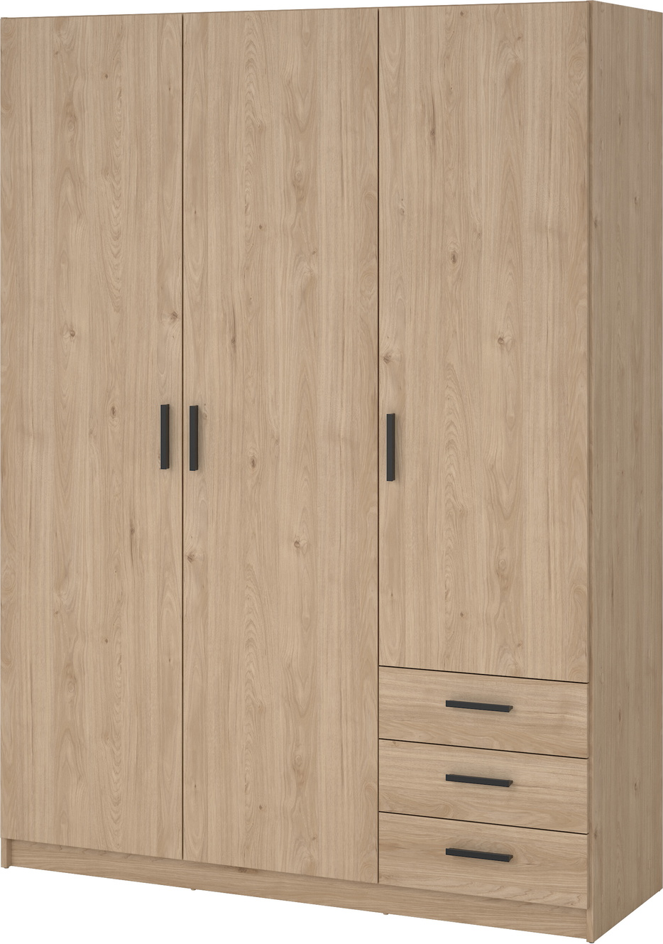Garderobeskab Vesterholm Sprint    Døre    Skuffer  Jackson Hickory  H200xb147xd49   Cm