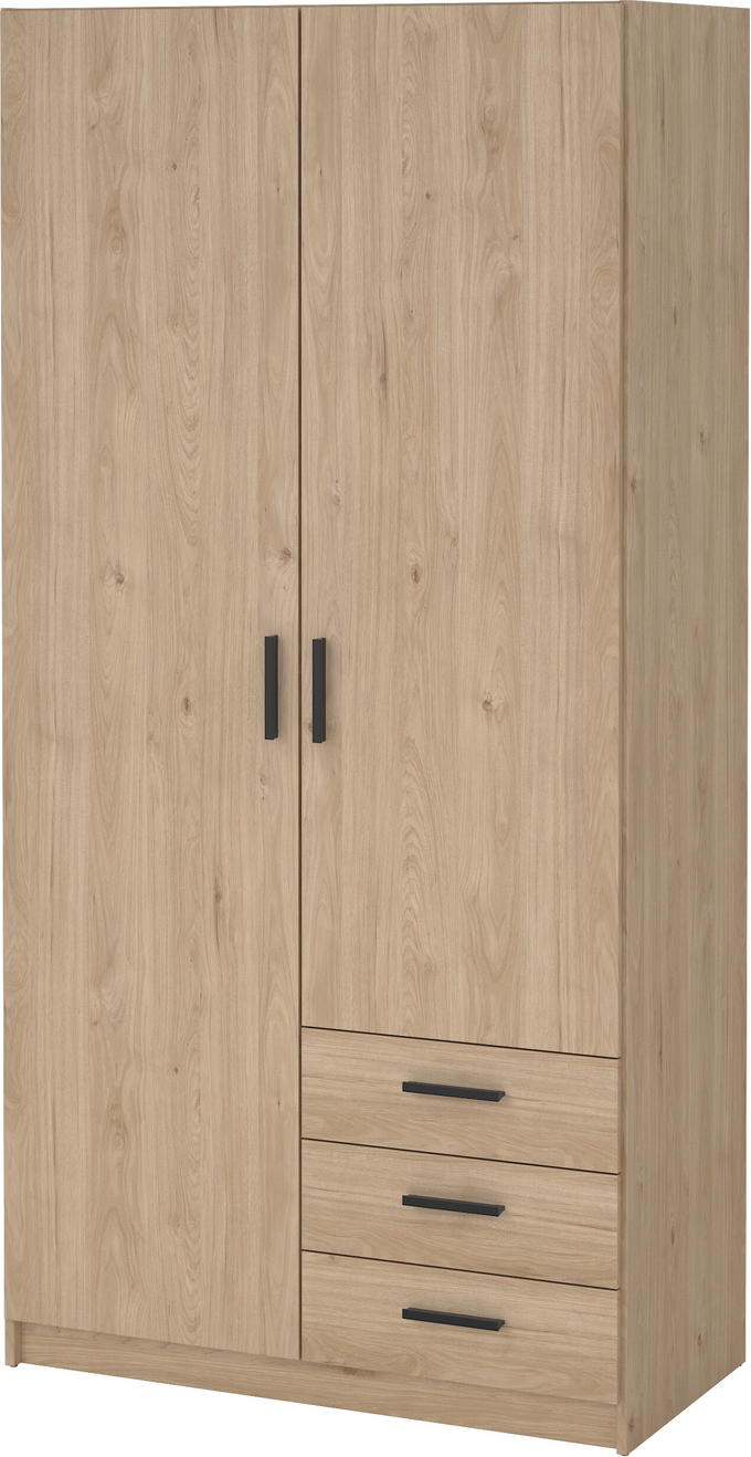 Garderobeskab Vesterholm Sprint  Jackson Hickory    Skuffer Og Bøjlestang  Fsc-cert  Spånplade  H200ã B98 5ã D49   Cm