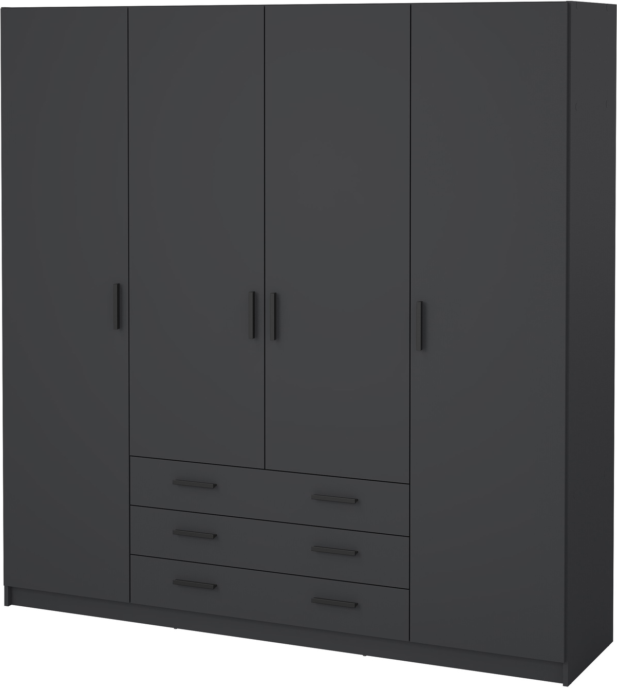 Garderobeskab Vesterholm Sprint  Matgrå   -dørs  -skuffers  H200xb195xd50 Cm