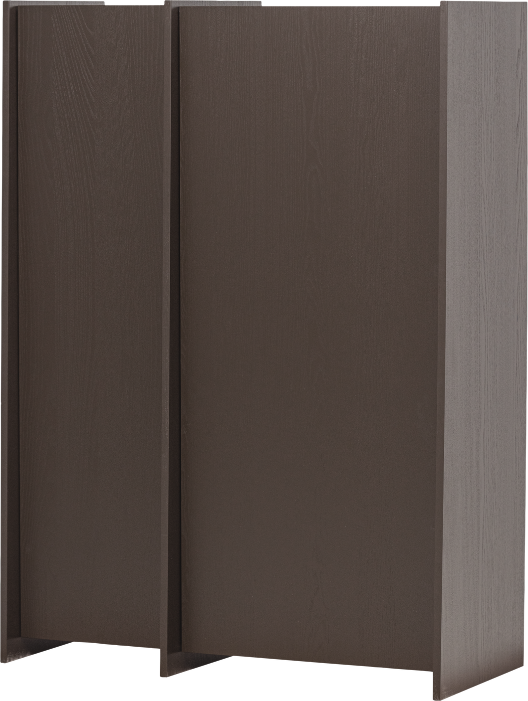 Garderobeskab Woood Brock  Brun Askefinér    Døre   Hylder  H140xb102xd44 Cm  Fsc-certificeret