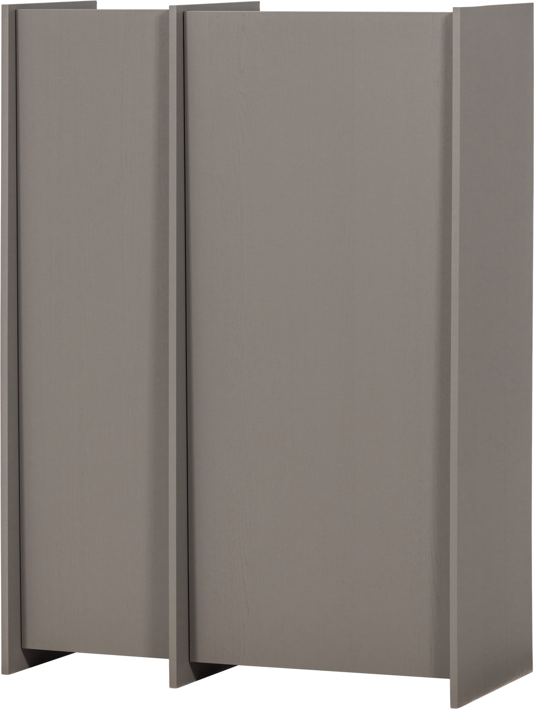Garderobeskab Woood Brock  Varm Grå Askefinér    Hylder  Fsc  H140ã B102ã D44 Cm