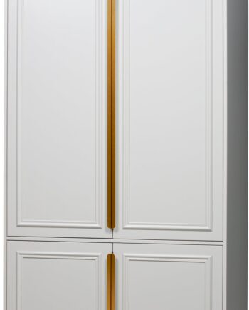 Garderobeskab Woood Organize  Lakeret Massivt Fyrretræ Mist  215ã 110ã 44 Cm    Hylder  Ekstra Hylde  Rosaguldfarvede Greb