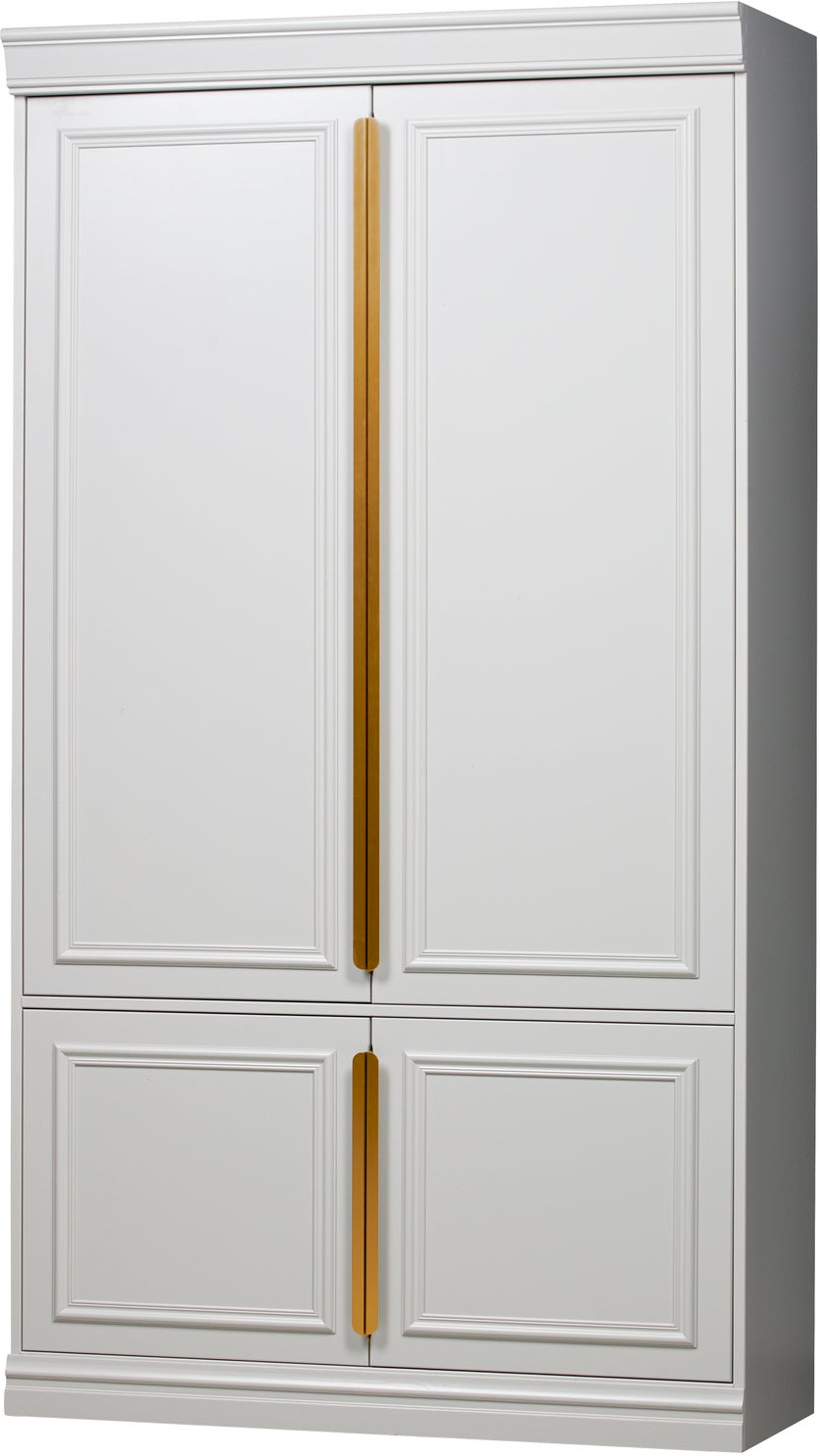 Garderobeskab Woood Organize Lakeret Massivt Fyrretræ Mist 215ã 110ã 44 Cm Hylder Ekstra Hylde Rosaguldfarvede Greb