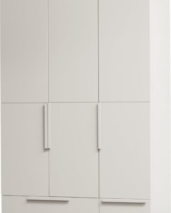 Garderobeskab Woood Pure  -dørs  Fsc-certificeret Fyrretræ Beige H215xb142xd60 Cm  Soft-close Metalstang