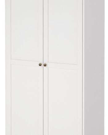 Garderobeskab  -dørs Vesterholm Nora Hvid  H200   B96   D60 Cm  Spånplade Fsc  Tøjstang   Hylder