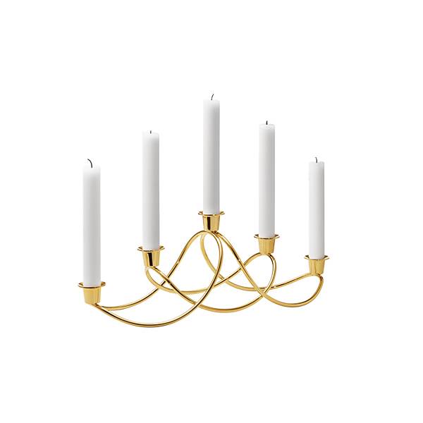 Georg Jensen Harmony Lysestage Guldbelagt  : Erling Christensen Møbler