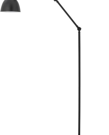Gulvlampe Creative Collection Barca   Justerbar Lampeskærm  Metal Med Gyldne Detaljer  Sort ø25xh150 Cm