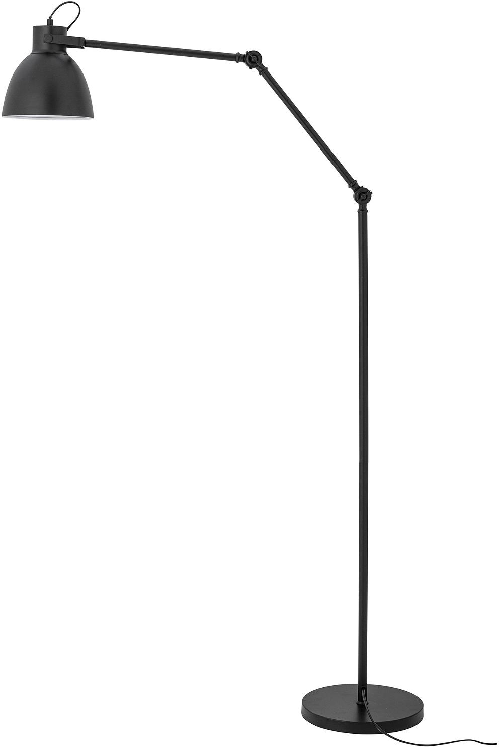 Gulvlampe Creative Collection Barca   Justerbar Lampeskærm  Metal Med Gyldne Detaljer  Sort ø25xh150 Cm
