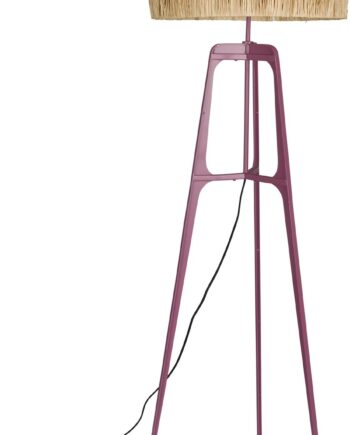 Gulvlampe Dutchbone Afra Raffia Jernstel Lilla ø48 Cm H157 Cm
