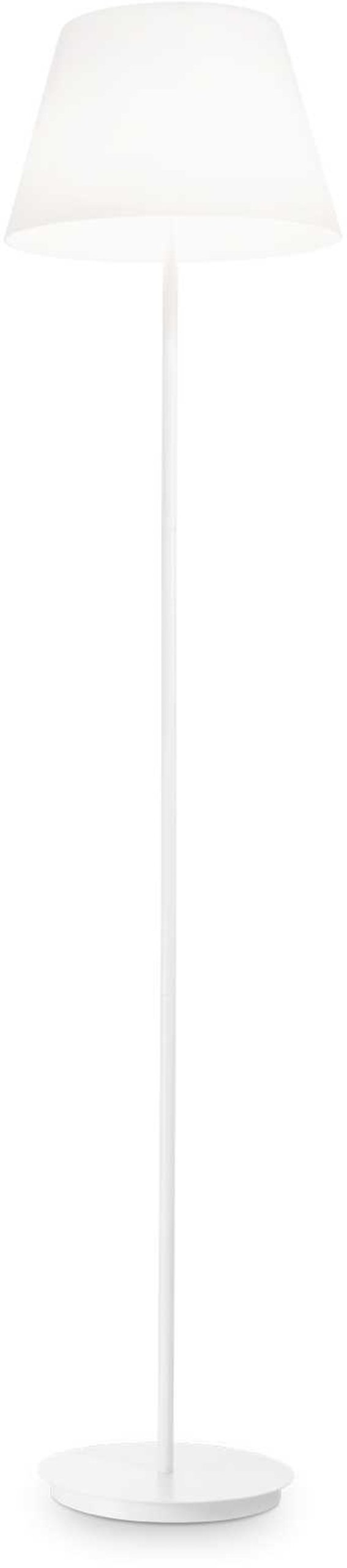 Gulvlampe Ideal Lux Cylinder Hvid Metal Glass ø40 H175 Cm E27 Fatninger