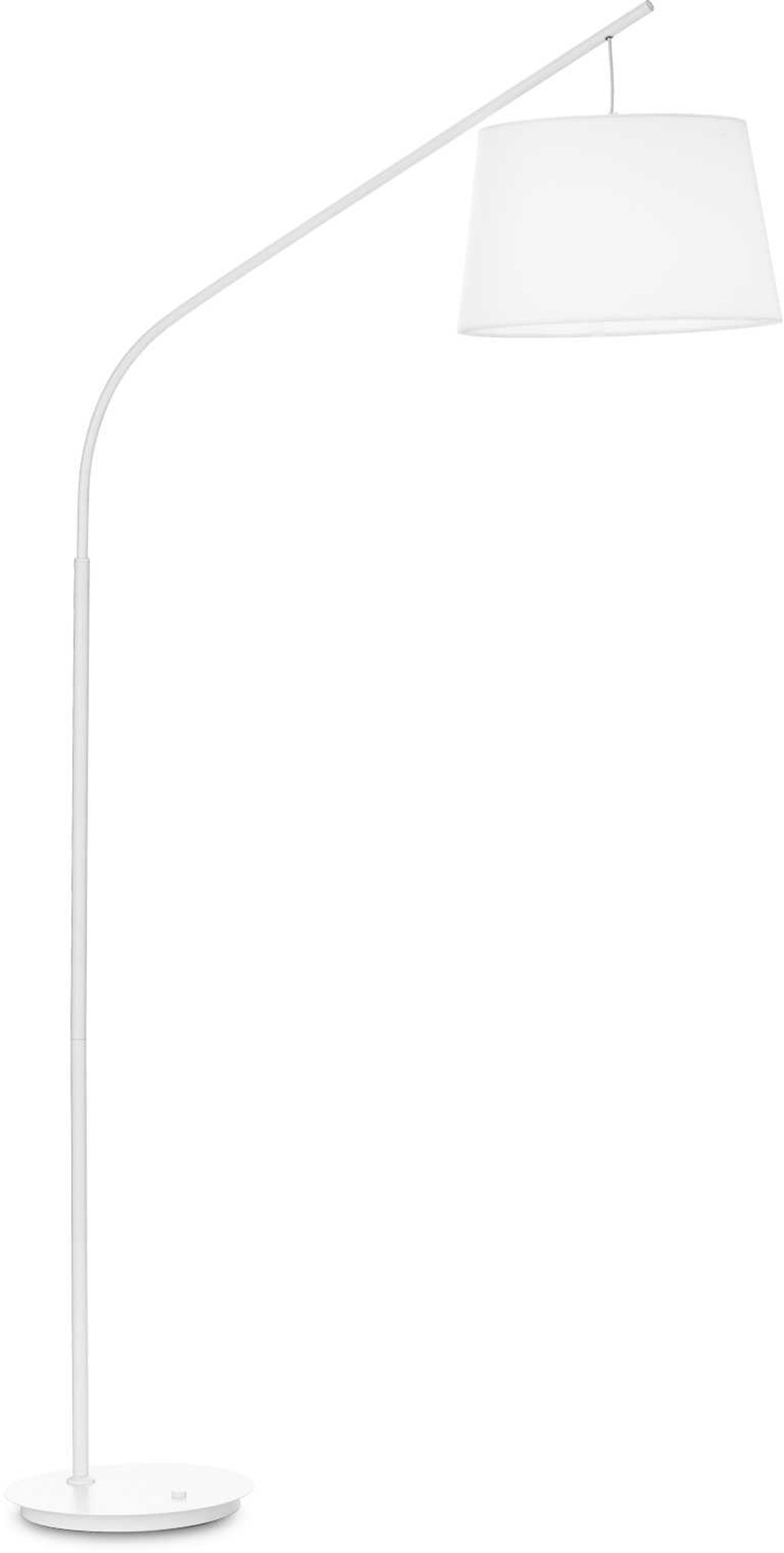 Gulvlampe Ideal Lux Daddy Mat Hvid Metal Stof ø40 H197 Cm E27-fatning