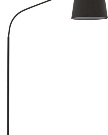 Gulvlampe Ideal Lux Daddy Med Sort Stofskærm H197 Cm ø34 Cm