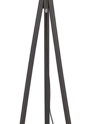 Gulvlampe Ideal Lux York ø48   164 Cm Sort   Træ Og Stof