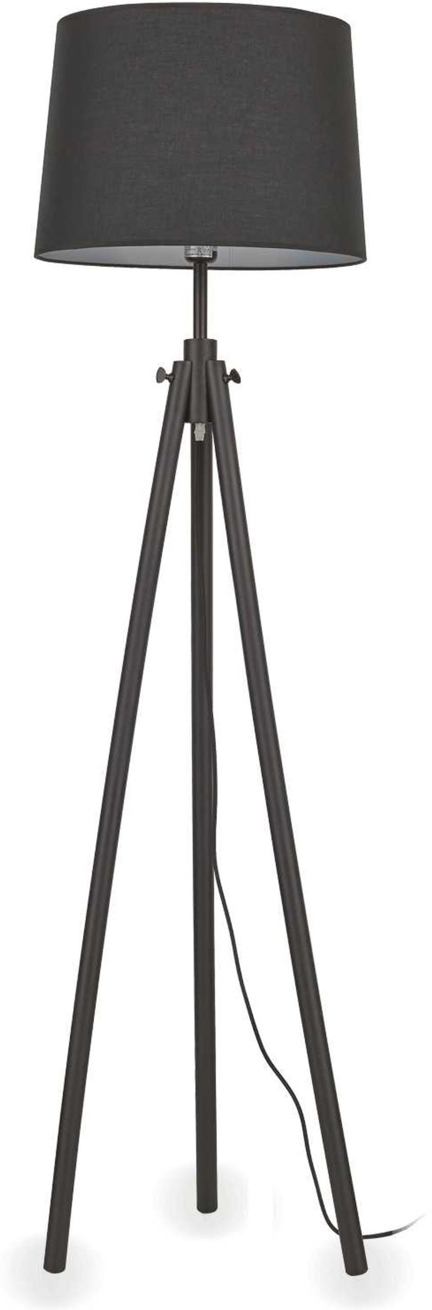 Gulvlampe Ideal Lux York ø48 164 Cm Sort Træ Og Stof