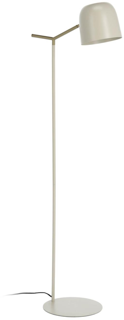 Gulvlampe Kave Home Alish H142 B30 L47 Cm Beige Metal Med Guldfarvet Skærm Moderne Designerlampe