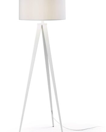 Gulvlampe Kave Home Iguazu Tripod ø50 H157 Cm Hvid Stål Bomuld Moderne Nordisk Design