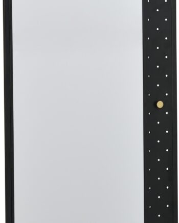 Gulvstående Spejl Rowico Malone 170x53 Cm Sort Guld Med   Knager