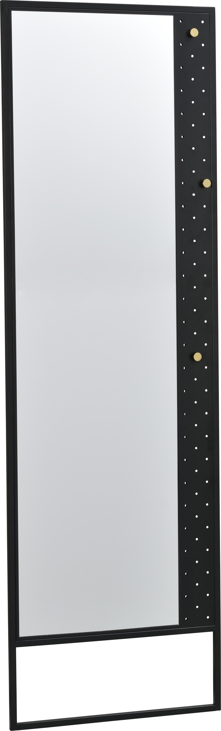 Gulvstående Spejl Rowico Malone 170x53 Cm Sort Guld Med   Knager