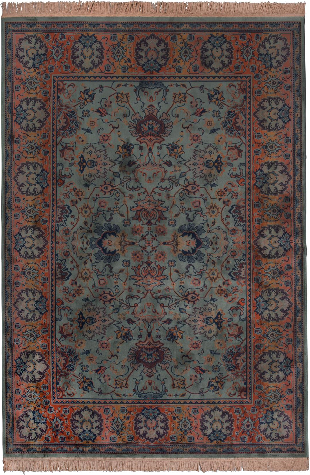 Gulvtæppe Dutchbone Bid Askegrå Viskose 200x300 Cm Vintage Mønster Gummibund