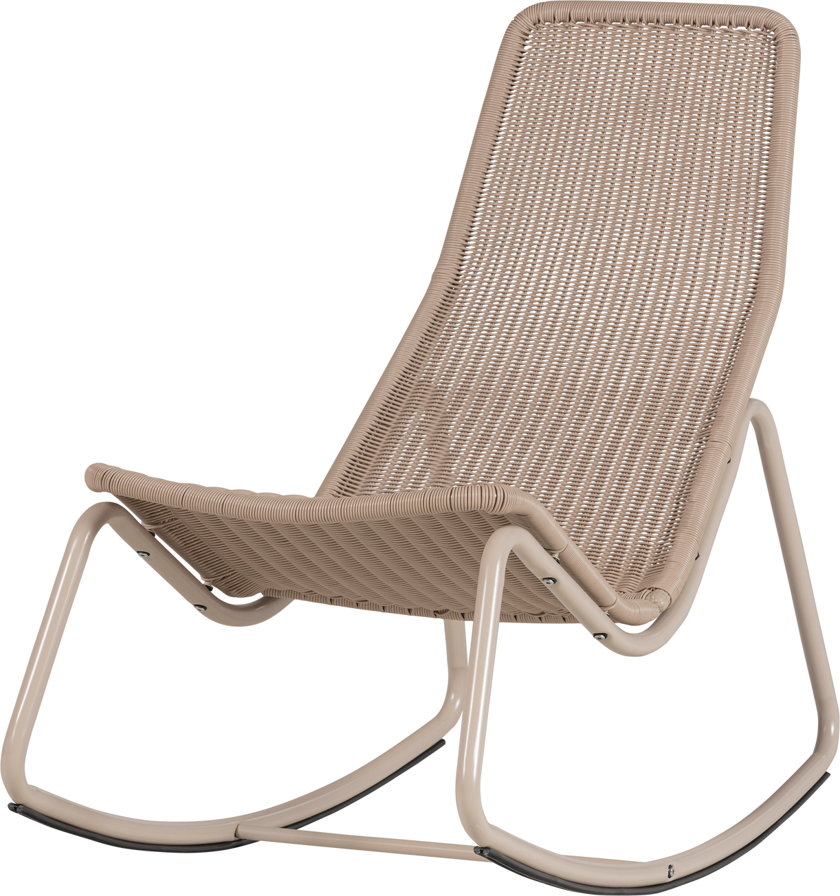 Gyngestol Woood Collection Sandfarvet Syntetisk Rattan Polyethylen Udendørs Indendørs H97 B51 D95 Cm