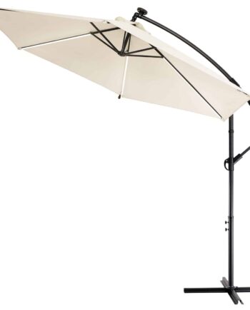 Hængeparasol Led Solar  Creme ø330cm