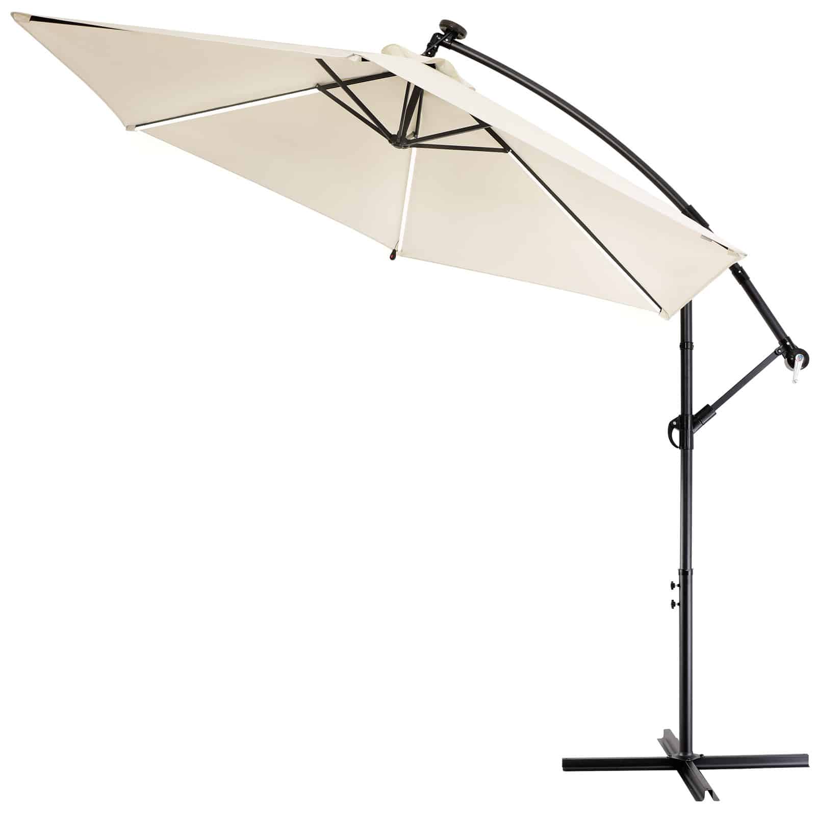 Hængeparasol Led Solar  Creme ø330cm