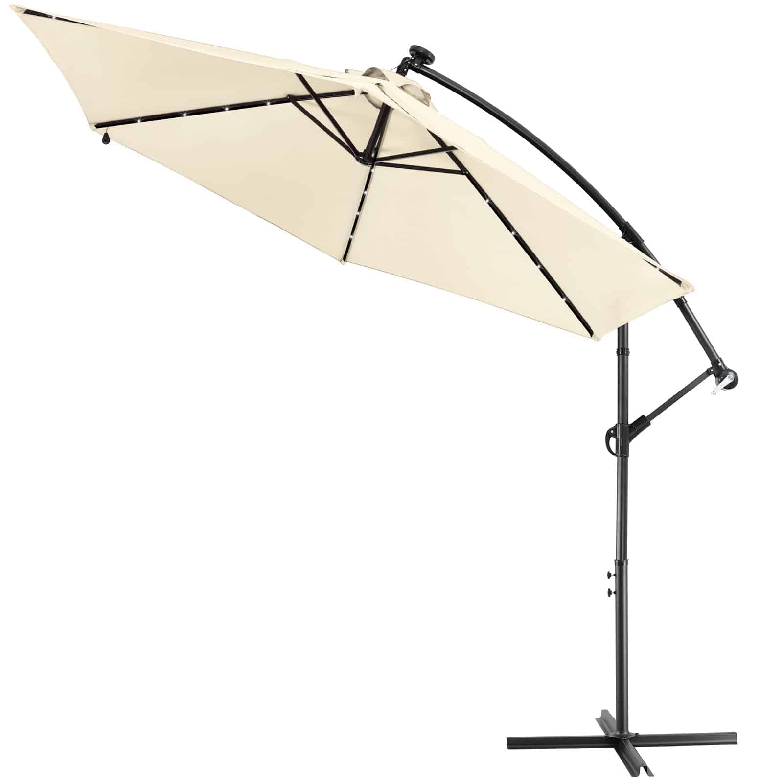 Hængeparasol Led Solar Haiti Creme ø300cm