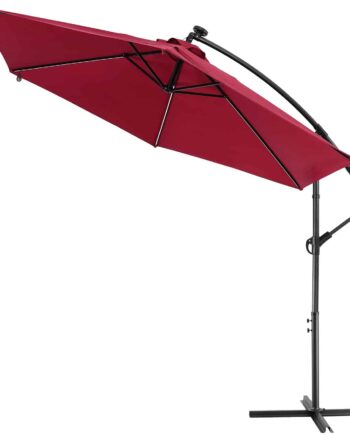Hængeparasol Led Solar Mali Rød ø330 Cm