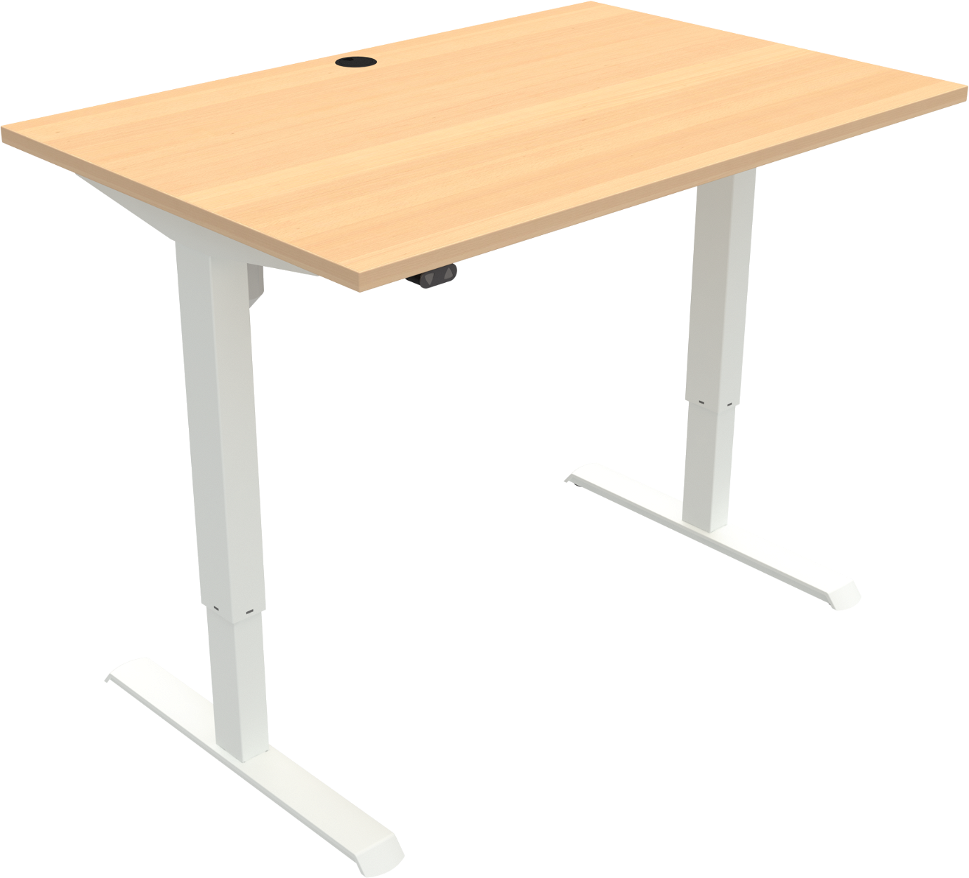Hæve- Sænkebord Zennord Adaptdesk To-bens Firkantet Natur Hvid 25 Mm Mfc Bordplade Højde 68-118 Cm