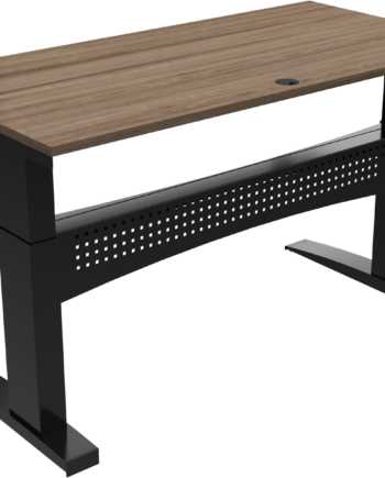 Hæve- Sænkebord Zennord Flexdesk Firkantet Skrivebord 160x80 Cm Valnød Sort Ergonomisk