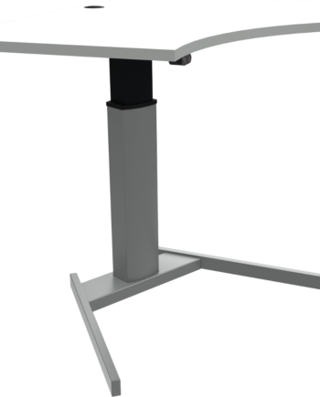 Hæve- Sænkebord Zennord Flexiposture Enkeltben Femkantet Skrivebord Hvid Sølv
