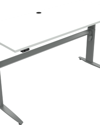 Hæve- Sænkebord Zennord Movemate To-bens Firkantet Hvid Sølv 180x80 Cm Højde 68-120 Cm