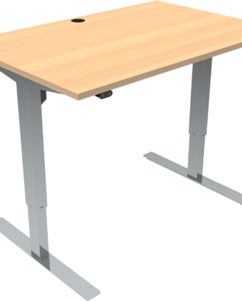 Hæve- Sænkebord Zennord Updown To-bens Firkantet 120x80 Cm Natur Bøg Krom