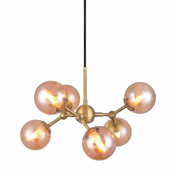 Halo Design Atom Lysekrone   45 Cm Amber Antique  : Erling Christensen Møbler