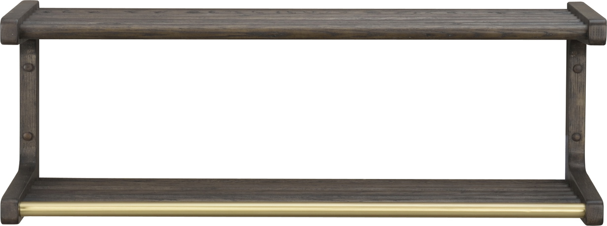 Hattehylde Og Knagerække Rowico Inverness Lakeret Egetræ Brun Guldfarvet Metal 80ã 28ã 32 Cm