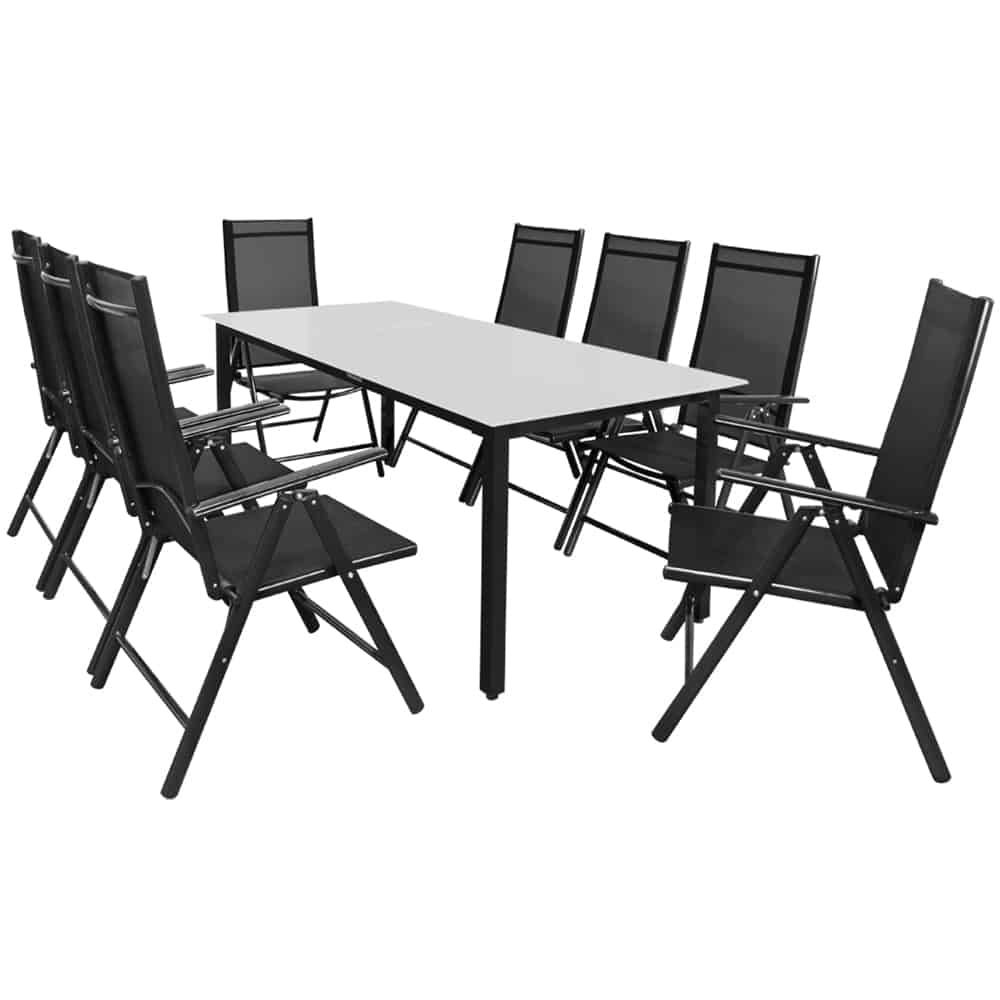 Havemøbelsæt  Alu  190x90cm Bord  Antracit