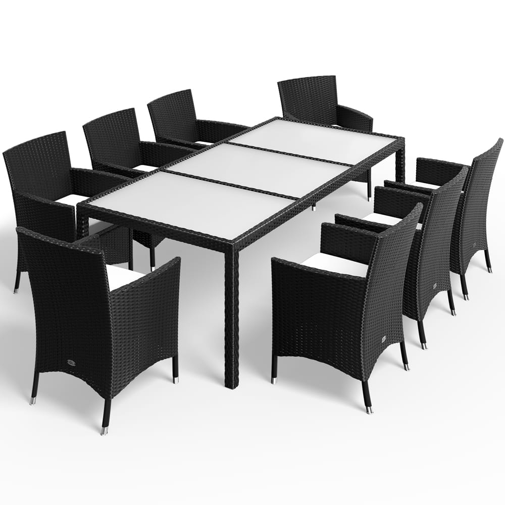 Havesiddegruppe   Polyrattan Bali   Stk  Sort Stabelbar