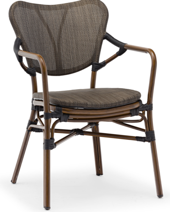 Havestol House Of Sander Colmar Udendørs Spisebordsstol   Aluminium Lysebrun Med Sorte Detaljer H84ã B56ã L64 Cm