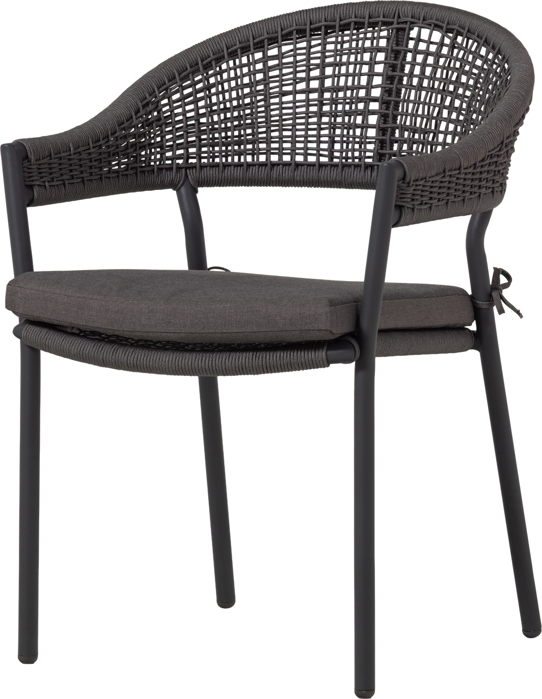 Havestol Woood Collection Brun Vævet Polyester Aluminium Stabelbar Udendørs Spisebordsstol Med Siddehynde